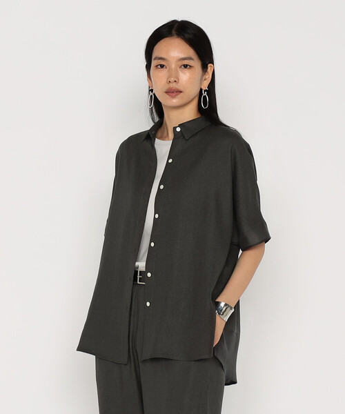 Gabardine K.T（ギャバジンケーティー）の「麻調合繊 シアーブラウス（シャツ/ブラウス・レディース・ブラック・9号）」の5枚目の写真