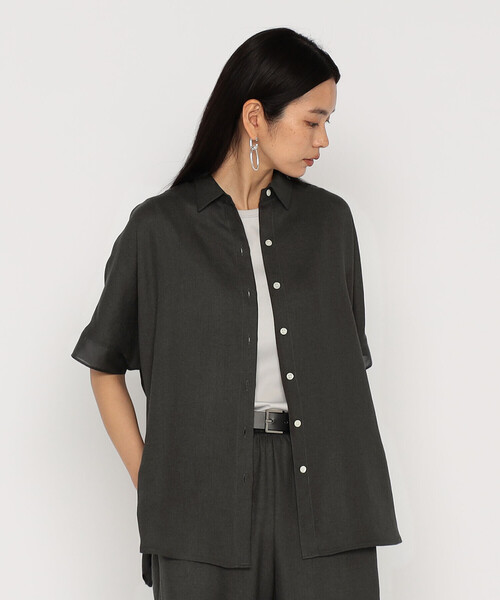 Gabardine K.T（ギャバジンケーティー）の「麻調合繊 シアーブラウス（シャツ/ブラウス・レディース・ブラック・9号）」の6枚目の写真