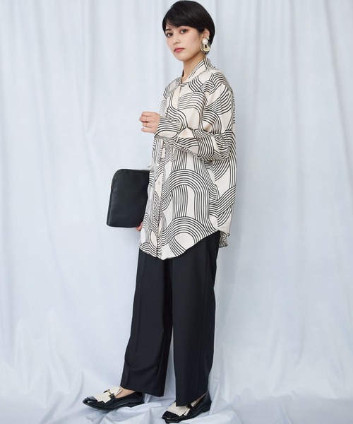 JETSET SOLO PLUS (ジェットセットソロプラス)の「【JETSET SOLO PLUS】デザインゴムベルトワイドパンツ(その他パンツ・レディース・ブラック・FREE)」の4枚目の写真