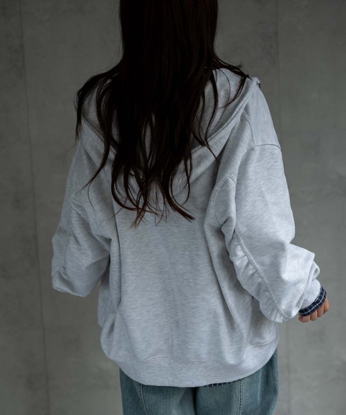CREARE -LINO-（クレアーレリノ）の「〈ユニセックス商品〉ラウンドスリーブジップアップパーカー（パーカー・メンズ・アッシュ/ブラック・M/L）」の18枚目の写真
