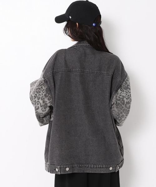 ANAP（アナップ）の「レオパード 切り替え デニム ジャケット（デニムジャケット・レディース・ブラック/ブルー・F）」の14枚目の写真