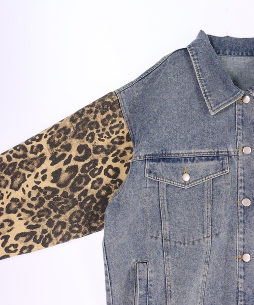NANA SANDY LIANG レオパード切替 ジャケット（サイズS） SANDY LIANG (サンディリアン) 切替ブルゾン レオパード ナイロン