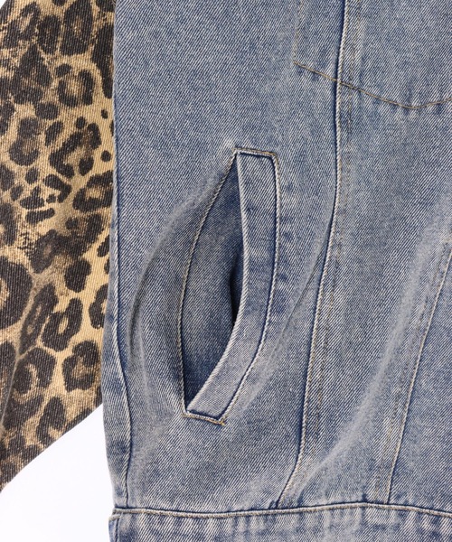 ANAP（アナップ）の「レオパード 切り替え デニム ジャケット（デニムジャケット・レディース・ブラック/ブルー・F）」の20枚目の写真