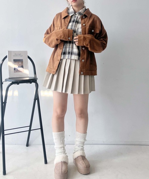 AS KNOW AS plus(アズノゥアズプラス)の「♪スウェード ダブルポケットゆるりジャケット(ブルゾン・レディース・チャコールグレー/ベージュ/キャメル・FREE)」の9枚目の写真