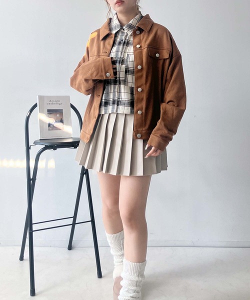 AS KNOW AS plus(アズノゥアズプラス)の「♪スウェード ダブルポケットゆるりジャケット(ブルゾン・レディース・チャコールグレー/ベージュ/キャメル・FREE)」の13枚目の写真