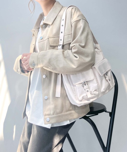 AS KNOW AS plus(アズノゥアズプラス)の「♪スウェード ダブルポケットゆるりジャケット(ブルゾン・レディース・チャコールグレー/ベージュ/キャメル・FREE)」の14枚目の写真