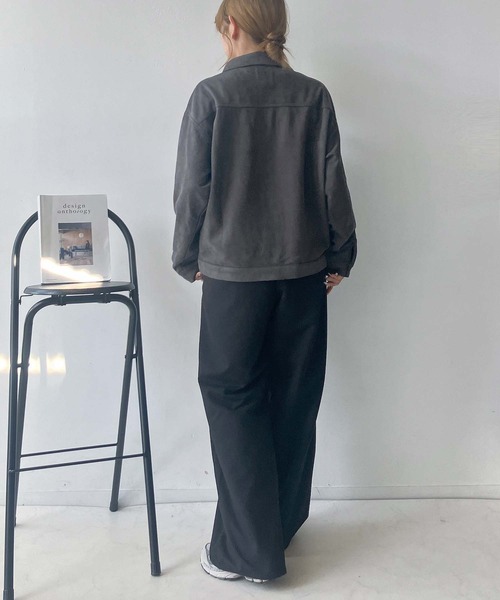 AS KNOW AS plus(アズノゥアズプラス)の「♪スウェード ダブルポケットゆるりジャケット(ブルゾン・レディース・チャコールグレー/ベージュ/キャメル・FREE)」の21枚目の写真