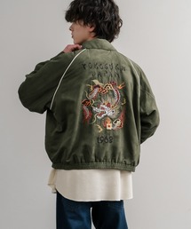 KRIFF MAYER | KRIFF MAYER クリフメイヤー オーバーサイズスーベニア刺繍ステンカラージャケット/ダブルジップラグランスリーブブルゾン 2515101(ブルゾン)