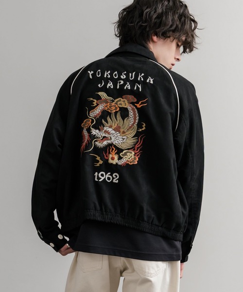 KRIFF MAYER(クリフメイヤー)の「KRIFF MAYER クリフメイヤー オーバーサイズスーベニア刺繍ステンカラージャケット/ダブルジップラグランスリーブブルゾン 2515101(ブルゾン・メンズ・ブラック/アイボリー/カーキ/ブルー/ブラウン・L/M/XL)」の6枚目の写真