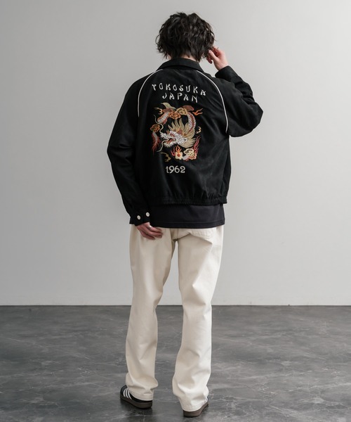 KRIFF MAYER(クリフメイヤー)の「KRIFF MAYER クリフメイヤー オーバーサイズスーベニア刺繍ステンカラージャケット/ダブルジップラグランスリーブブルゾン 2515101(ブルゾン・メンズ・ブラック/アイボリー/カーキ/ブルー/ブラウン・L/M/XL)」の10枚目の写真