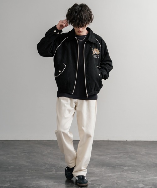 KRIFF MAYER(クリフメイヤー)の「KRIFF MAYER クリフメイヤー オーバーサイズスーベニア刺繍ステンカラージャケット/ダブルジップラグランスリーブブルゾン 2515101(ブルゾン・メンズ・ブラック/アイボリー/カーキ/ブルー/ブラウン・L/M/XL)」の11枚目の写真