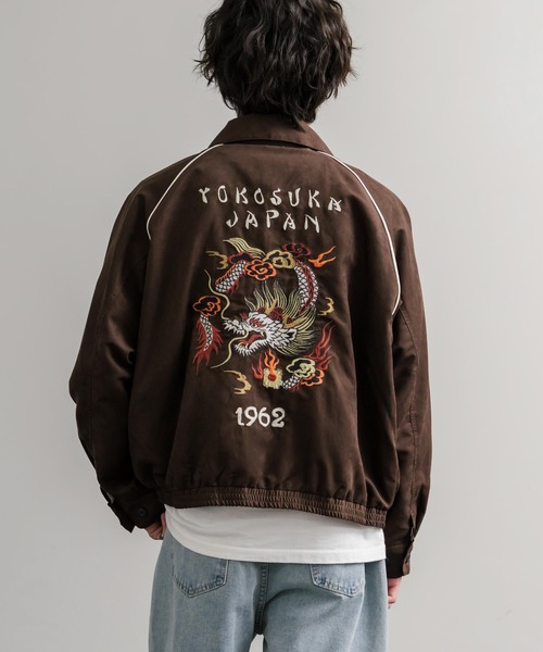 KRIFF MAYER(クリフメイヤー)の「KRIFF MAYER クリフメイヤー オーバーサイズスーベニア刺繍ステンカラージャケット/ダブルジップラグランスリーブブルゾン 2515101(ブルゾン・メンズ・ブラック/アイボリー/カーキ/ブルー/ブラウン・L/M/XL)」の12枚目の写真