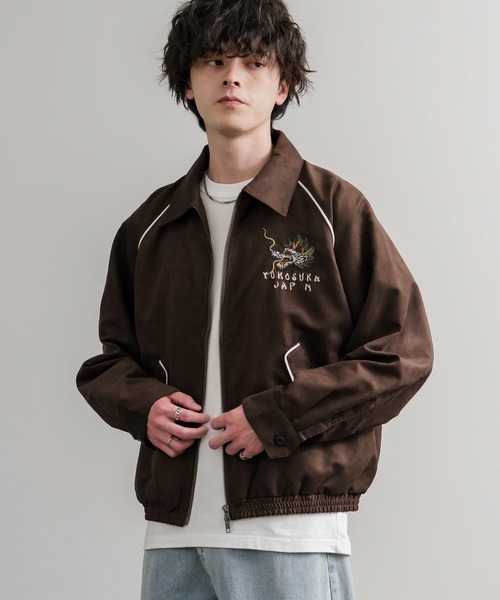 KRIFF MAYER(クリフメイヤー)の「KRIFF MAYER クリフメイヤー オーバーサイズスーベニア刺繍ステンカラージャケット/ダブルジップラグランスリーブブルゾン 2515101(ブルゾン・メンズ・ブラック/アイボリー/カーキ/ブルー/ブラウン・L/M/XL)」の15枚目の写真