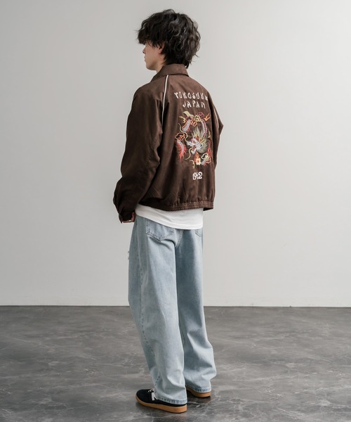 KRIFF MAYER(クリフメイヤー)の「KRIFF MAYER クリフメイヤー オーバーサイズスーベニア刺繍ステンカラージャケット/ダブルジップラグランスリーブブルゾン 2515101(ブルゾン・メンズ・ブラック/アイボリー/カーキ/ブルー/ブラウン・L/M/XL)」の16枚目の写真