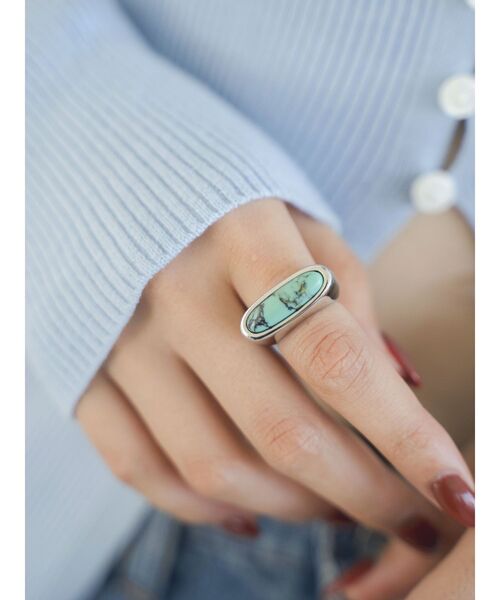 Ungrid（アングリッド）の「エリプスデザインストーンコンビリング（リング・レディース・ブルー/ブラウン/ブラック・FREE）」の3枚目の写真