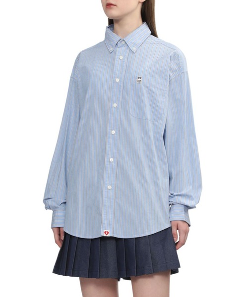 A BATHING APE（アベイシングエイプ）の「BABY DOPPY STRIPE SHIRT（シャツ/ブラウス・レディース・ピンク/ブルー・FREE）」の4枚目の写真