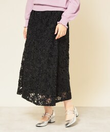 【モールレース/セットアップ可】ふんわりタックスカート