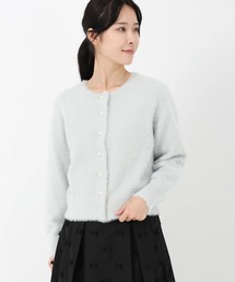 STRAWBERRY-FIELDS | メルティーシャギー_パール釦シャギーニット(カーディガン/ボレロ)