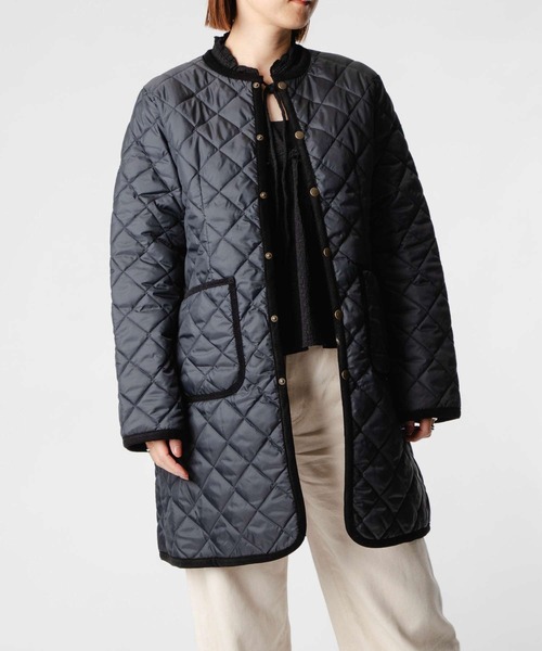LAVENHAM（ラベンハム）の「LAVENHAM CONTRAST CORNARD COAT ラベンハム コントラスト コナード コート（ダウンジャケット/コート・レディース・ベージュ系1/ブラック系2・8/10）」の4枚目の写真
