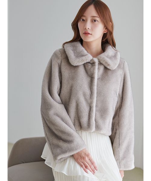 ステンカラーファーコート　0 SNIDEL（スナイデル）の「ステンカラーショートファーコートジャケット