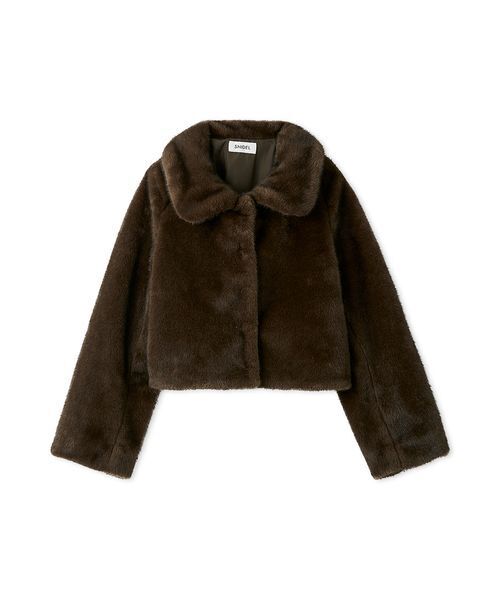 セール】ステンカラーショートファーコートジャケット（ステンカラー