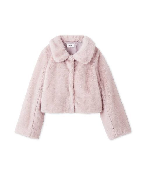 セール】ステンカラーショートファーコートジャケット（ステンカラー