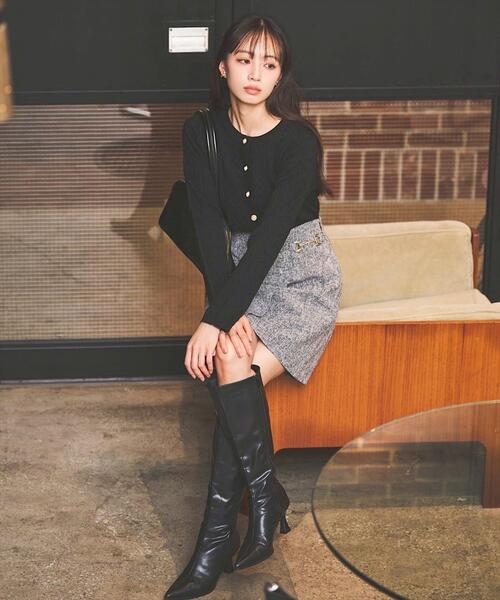 SWINGLE(スウィングル)の「ケーブルニットカーディガン(カーディガン/ボレロ・レディース・ライトグレー/ブラック/レッド/オフホワイト・FREE)」の13枚目の写真