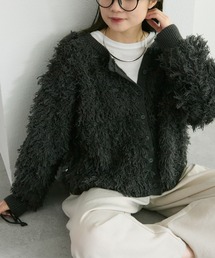 PUAL CE CIN | フリンジジャガードカーディガン(カーディガン/ボレロ)