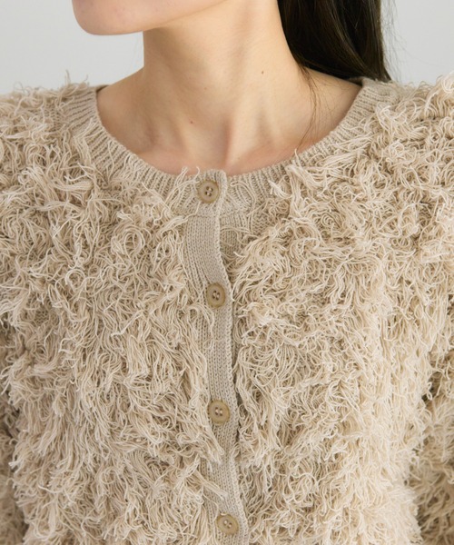 PUAL CE CIN（ピュアルセシン）の「フリンジジャガードカーディガン（カーディガン/ボレロ・レディース・チャコールグレー/ベージュ・FREE）」の14枚目の写真