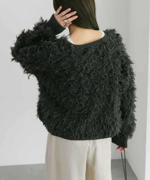 PUAL CE CIN（ピュアルセシン）の「フリンジジャガードカーディガン（カーディガン/ボレロ・レディース・チャコールグレー/ベージュ・FREE）」の19枚目の写真