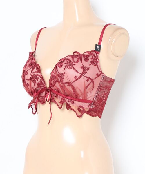 リボンモチーフフロントホックノンワイヤーブラ（ブラジャー）｜PEACH