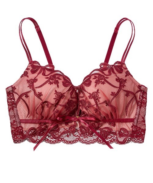 リボンモチーフフロントホックノンワイヤーブラ（ブラジャー）｜PEACH