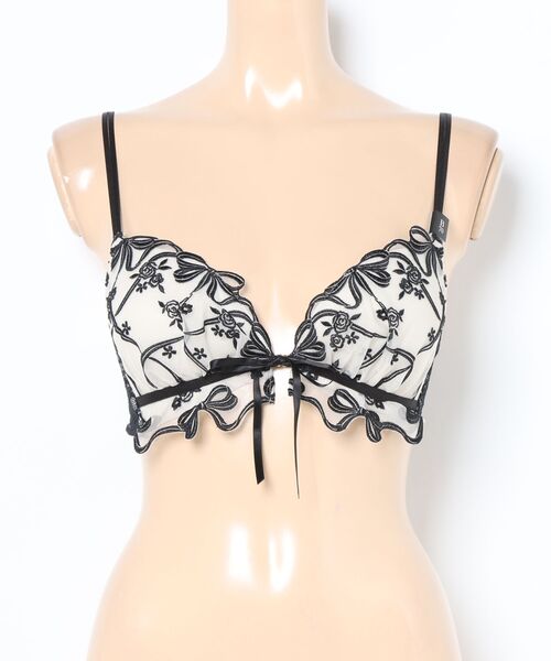 ピーチジョン リボンモチーフフロントホックノンワイヤーブラ 3点セット リボンモチーフフロントホックノンワイヤーブラ（ブラジャー）｜PEACH