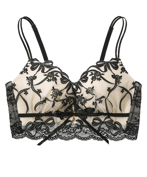 リボンモチーフフロントホックノンワイヤーブラ（ブラジャー）｜PEACH