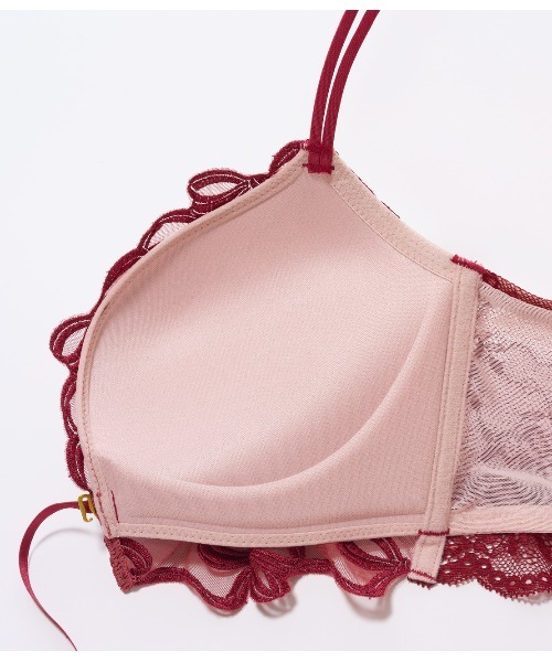 リボンモチーフフロントホックノンワイヤーブラ（ブラジャー）｜PEACH