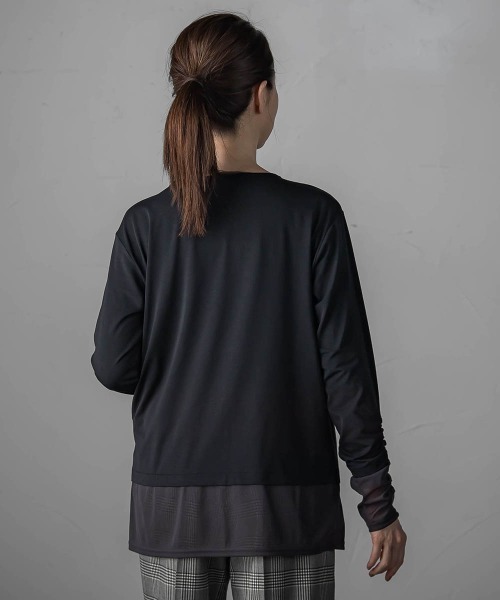 la.f…（ラエフ）の「【WEB限定】”着映え万能ロンＴ”シアードッキング≪洗濯機で洗える≫（Tシャツ/カットソー・レディース・ブラック/チャコールグレー/ホワイト・9号）」の10枚目の写真