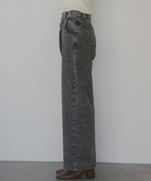 slattgir(スラットジール)の「高身長 ラップ風デニムワイドパンツ(トールサイズ)Essenave(デニムパンツ・レディース・ブラック/ブルー・TM/TL/TLL/T3L)」の22枚目の写真