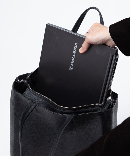 GUIONNET（ギオネ）の「【集大成】 撥水レザー 縦型ビジネストート PC縦入れ可 ギオネ（トートバッグ・メンズ・ブラック・FREE）」の11枚目の写真