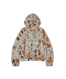 ESCAPEFROM（エスケープフロム）の「アニマルズフルプリント2WAYフードジップアップ[2カラー]（パーカー）」