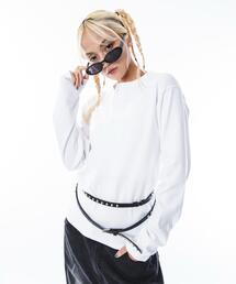 SHORT ROUND/コンパクトフィットリブヘンリーネックT(LS)