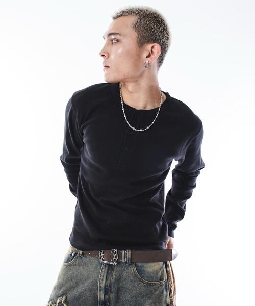 SHORT ROUND/コンパクトフィットリブヘンリーネックT(LS)（Tシャツ