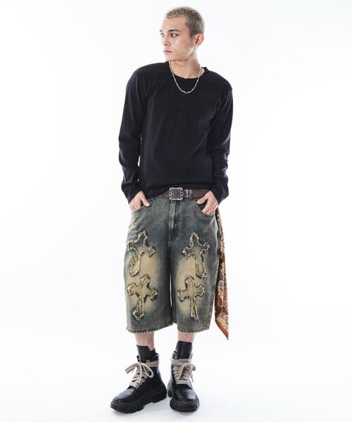 SHORT ROUND(ショートラウンド)の「SHORT ROUND/コンパクトフィットリブヘンリーネックT(LS)(Tシャツ/カットソー・メンズ・ホワイト/ブラック・MEDIUM/LARGE)」の17枚目の写真