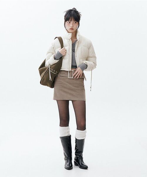 NICK&NICOLE(ニックアンドニコール)の「NICOLE COLOR BLOCK COLLAR KNIT_CHARCOAL(ニット/セーター・レディース・その他・FREE)」の7枚目の写真