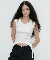Bind Layerd Tank Top - White