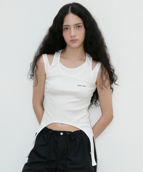ROCKCAKE(ロックケーキ)の「Bind Layerd Tank Top - White(Tシャツ/カットソー・レディース・その他・SMALL)」の1枚目の写真