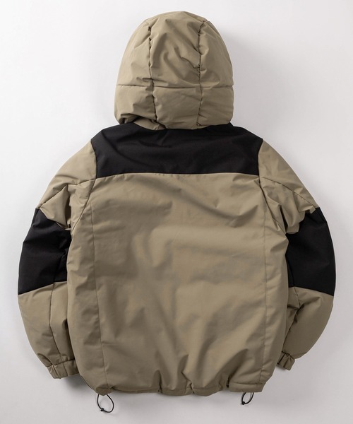 make a ray!（メイク ア レイ！）の「【82】ファイバーダウン 切替 フードジャケット/【撥水】【ストレッチ】（ダウンジャケット/コート・メンズ・ベージュ/ブラック/チャコールグレー・M/L）」の4枚目の写真