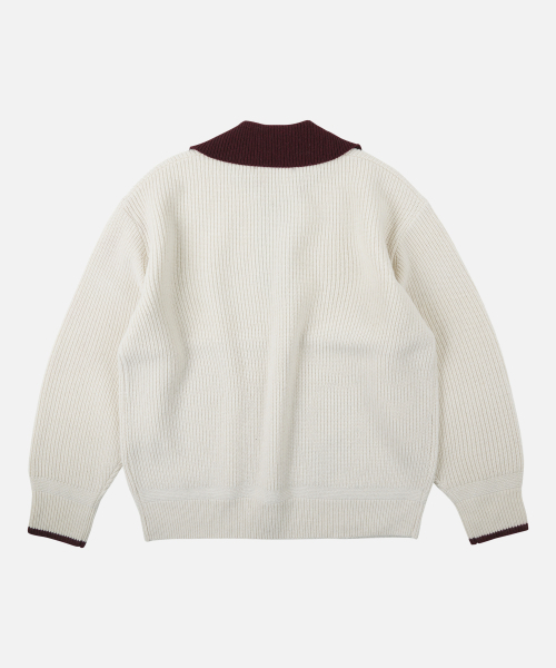 FRIZMWORKS(フリズムワークス)の「CONTRAST COLLAR HALF ZIP KNIT _ CREAM(ニット/セーター・メンズ・その他・MEDIUM/LARGE/SMALL/X-LARGE)」の2枚目の写真