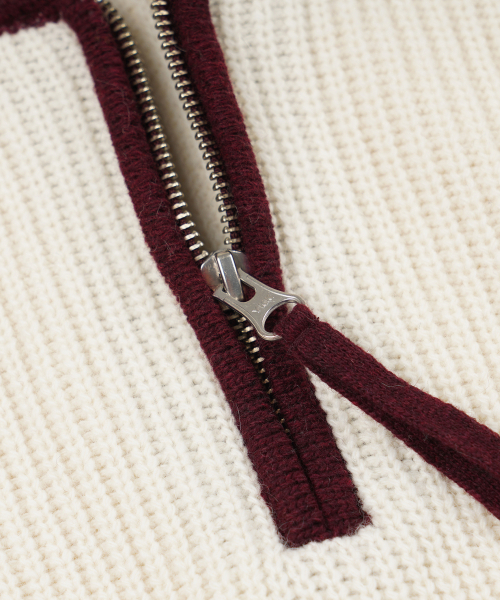 FRIZMWORKS(フリズムワークス)の「CONTRAST COLLAR HALF ZIP KNIT _ CREAM(ニット/セーター・メンズ・その他・MEDIUM/LARGE/SMALL/X-LARGE)」の4枚目の写真