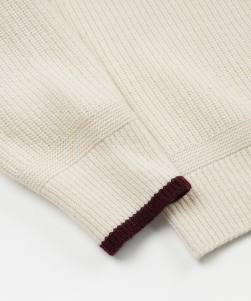 FRIZMWORKS(フリズムワークス)の「CONTRAST COLLAR HALF ZIP KNIT _ CREAM(ニット/セーター・メンズ・その他・MEDIUM/LARGE/SMALL/X-LARGE)」の5枚目の写真
