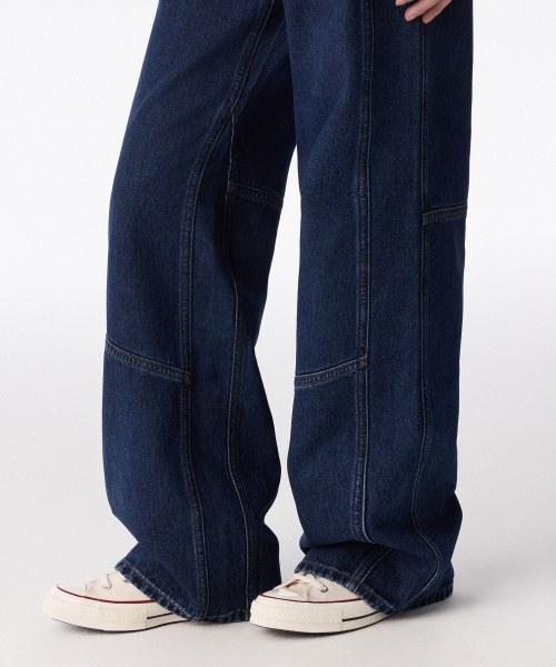 MUSINSA STANDARD WOMAN（ムシンサスタンダードウーマン）の「ウィメンズディバイディッドレギュラーフィットデニムパンツ[ダークブルー]（デニムパンツ・レディース・その他・29/32/30/24/25/26/27/28）」の6枚目の写真